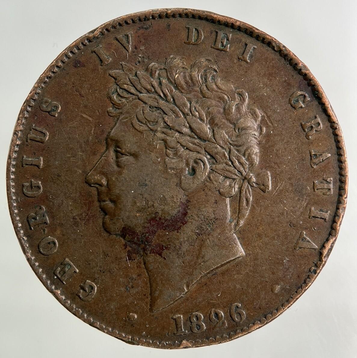 1826 George IV Half-Penny Coin | Very High Grade