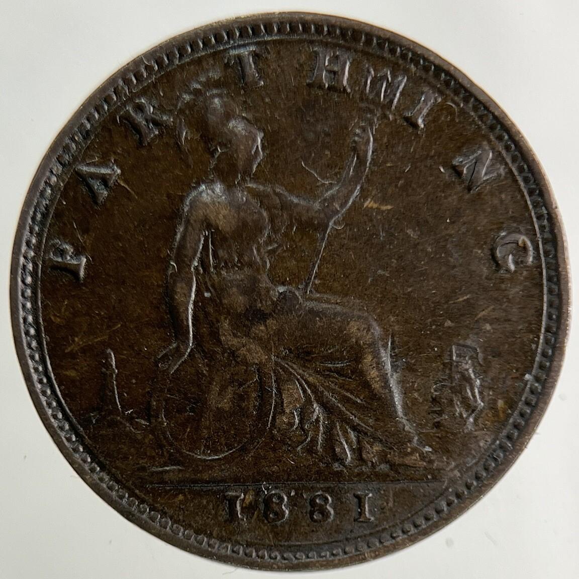1881 Victoria Farthing Coin | Fine Collectable Grade