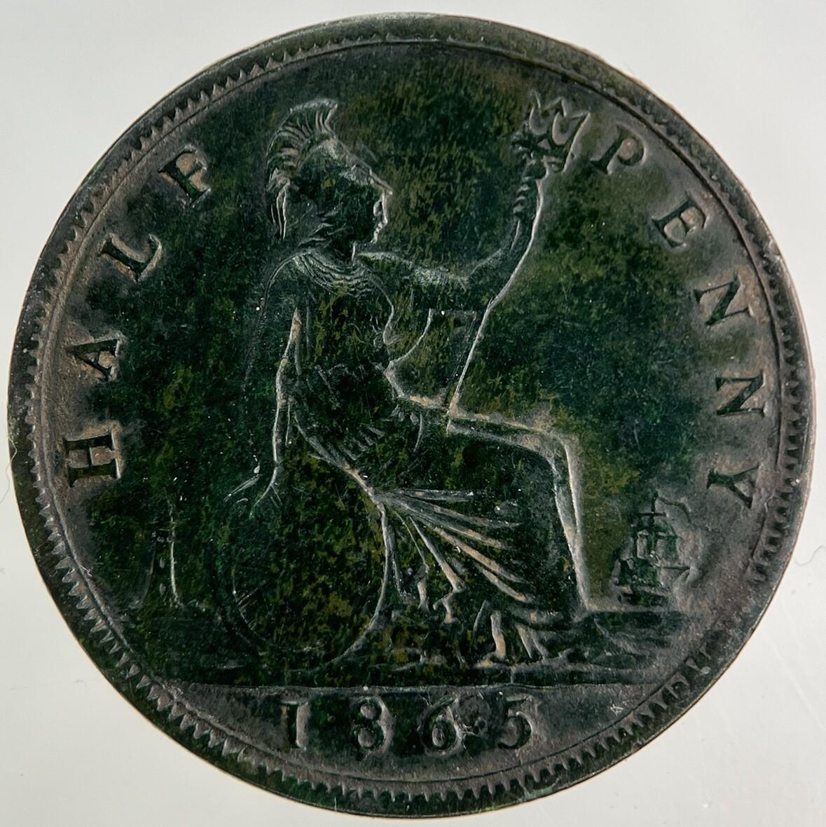 1865 Victoria Half-Penny Coin | Very High Grade