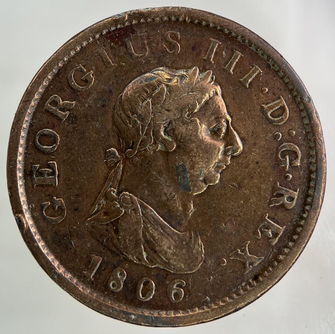 1806 George III 3rd One Penny Coin | Fine Collectable Grade