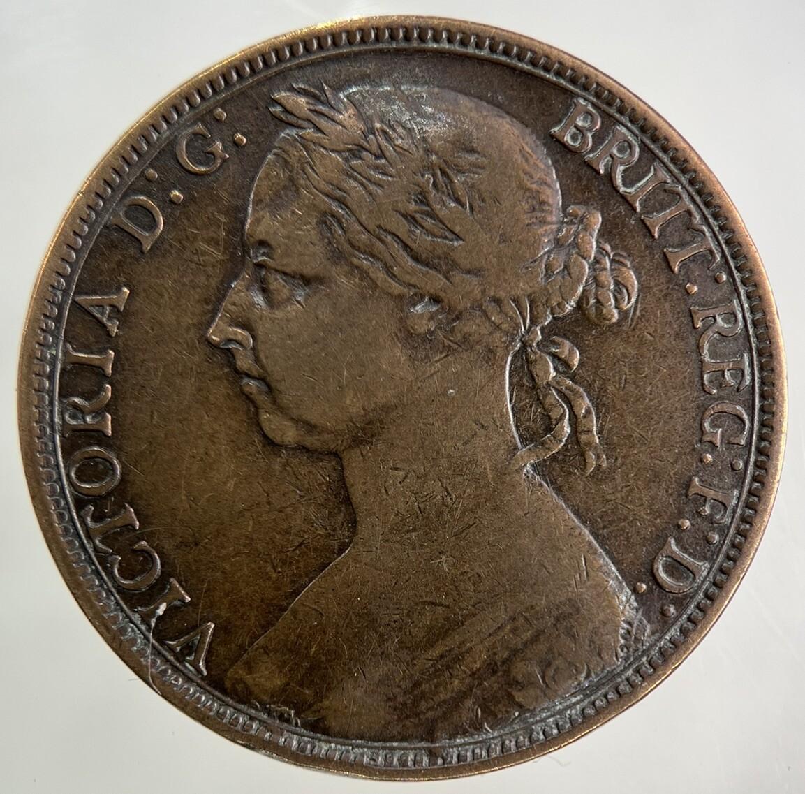 1892 Victoria One Penny Coin | Fine Collectable Grade