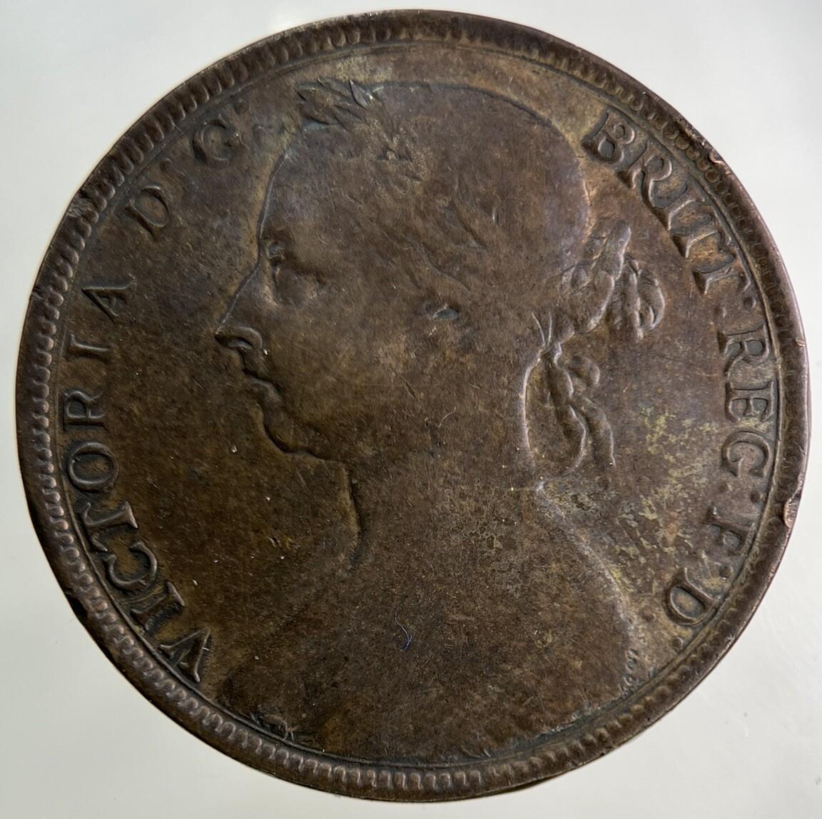 1891 Victoria One Penny Coin | Fine Collectable Grade