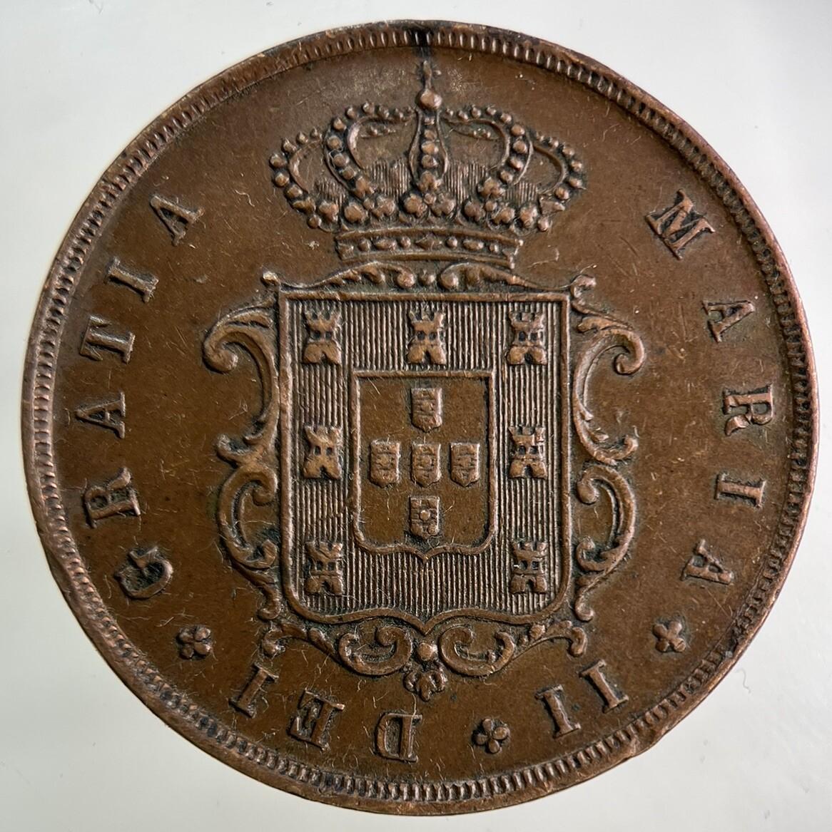 1851 Portugal 10 X Reis Coin | Very High Grade