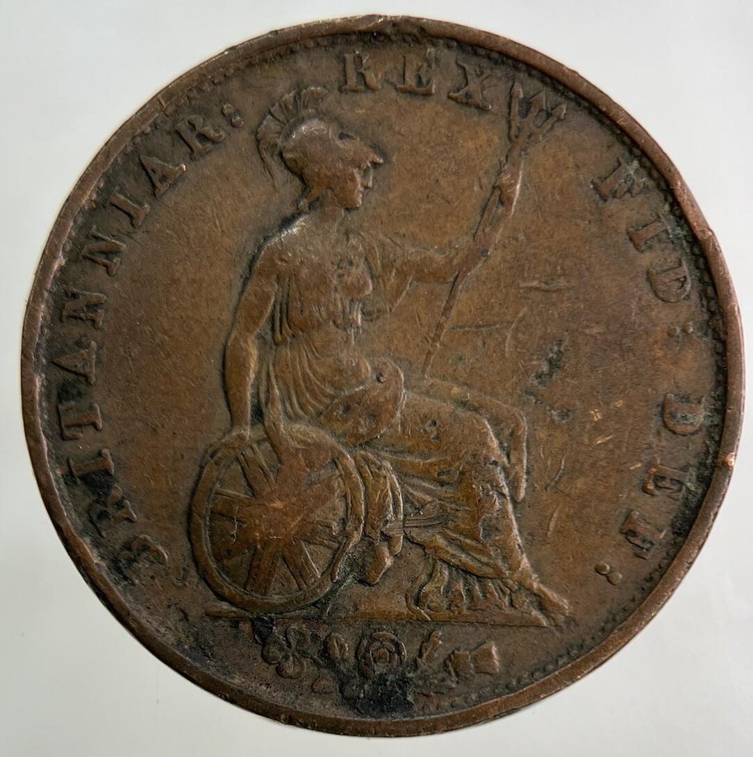 1837 William IV Half-Penny Coin | Fine Collectable Grade