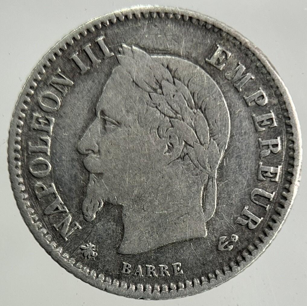 1867 France 20 Centimes Silver Coin | Fine Collectable Grade