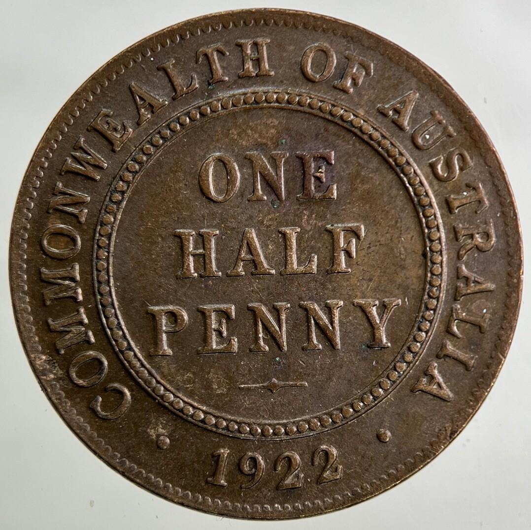 1922 Australia Half-Penny Coin | Very High Grade