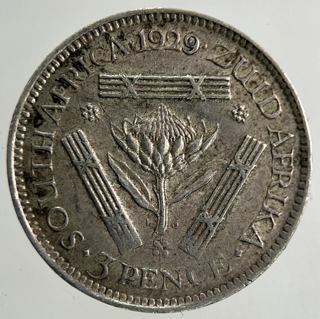 1929 South Africa Threepence Silver Coin | Very High Grade