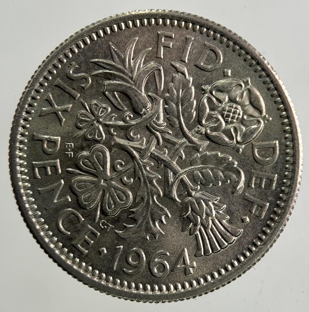 1964 Elizabeth II 2nd Sixpence Coin | Very Fine Grade