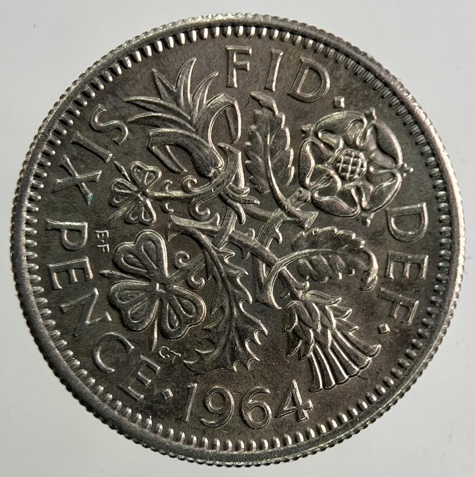 1964 Elizabeth II 2nd Sixpence Coin | Very Fine Grade