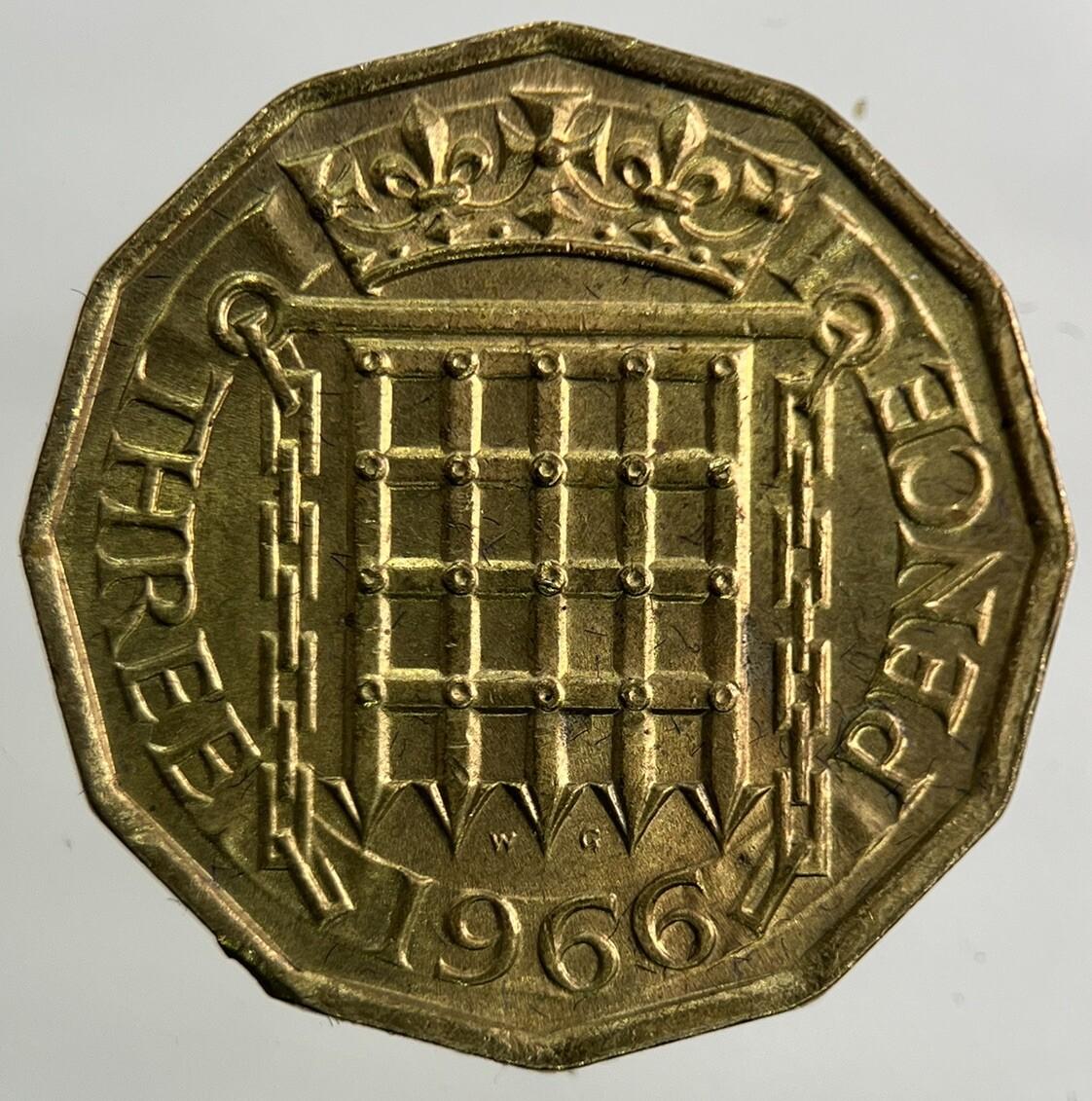 1966 Elizabeth II 2nd Threepence Coin | Very Fine Grade