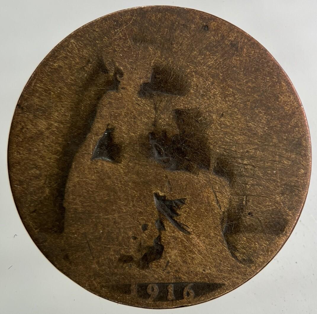 1916 George V Half-Penny Coin | Fair Grade