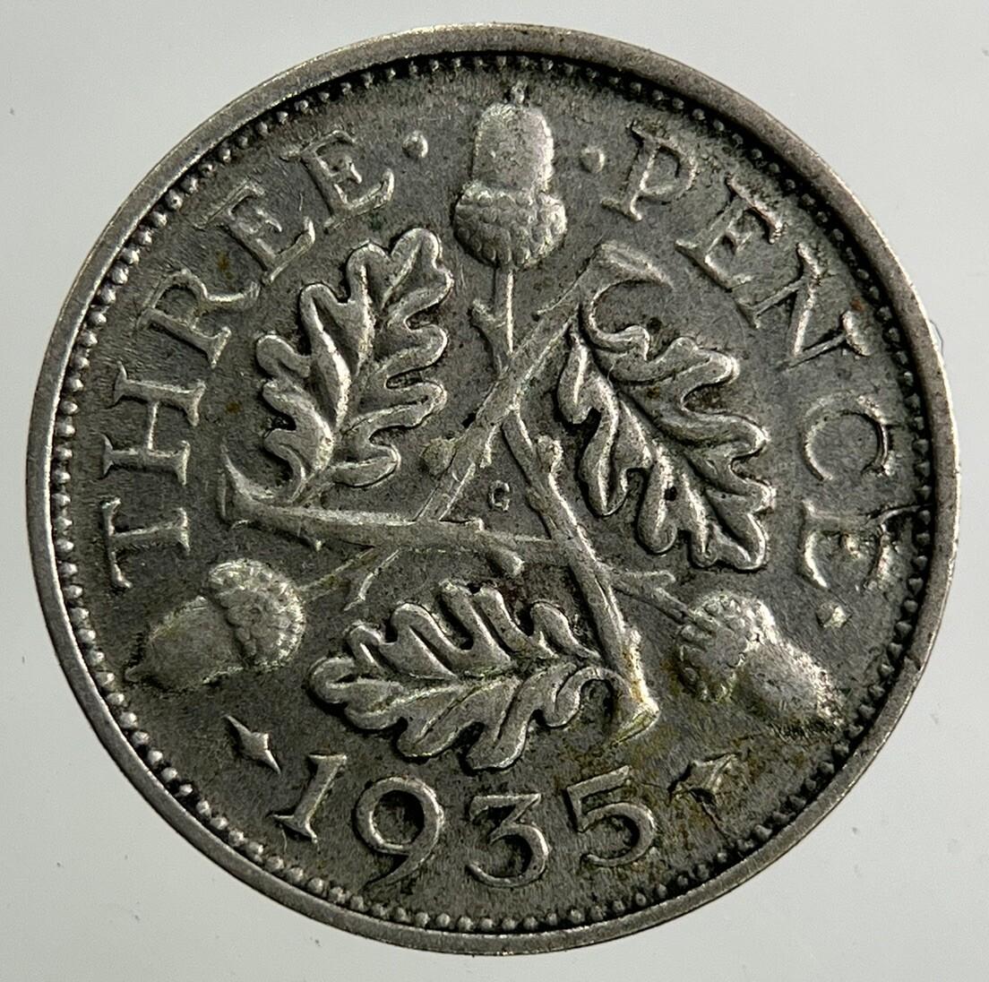 1935 George V Threepence Silver Coin | Fine Collectable Grade