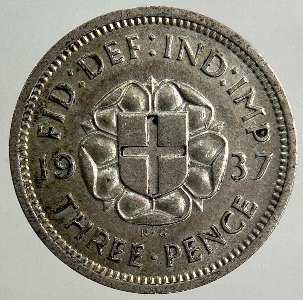 1937 George VI Threepence Silver Coin | Very High Grade
