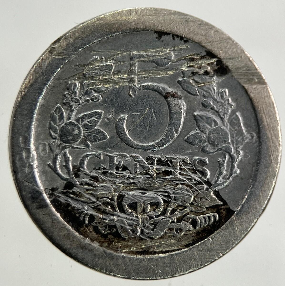 1908 Netherlands 5 Cents Coin | Collectable Grade