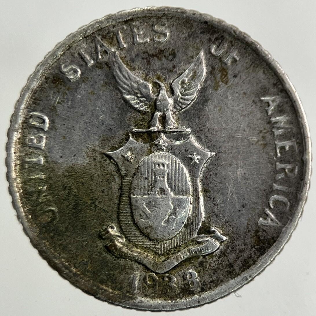 1938 Philippines 10 Centavos Silver Coin | Fine Collectable Grade