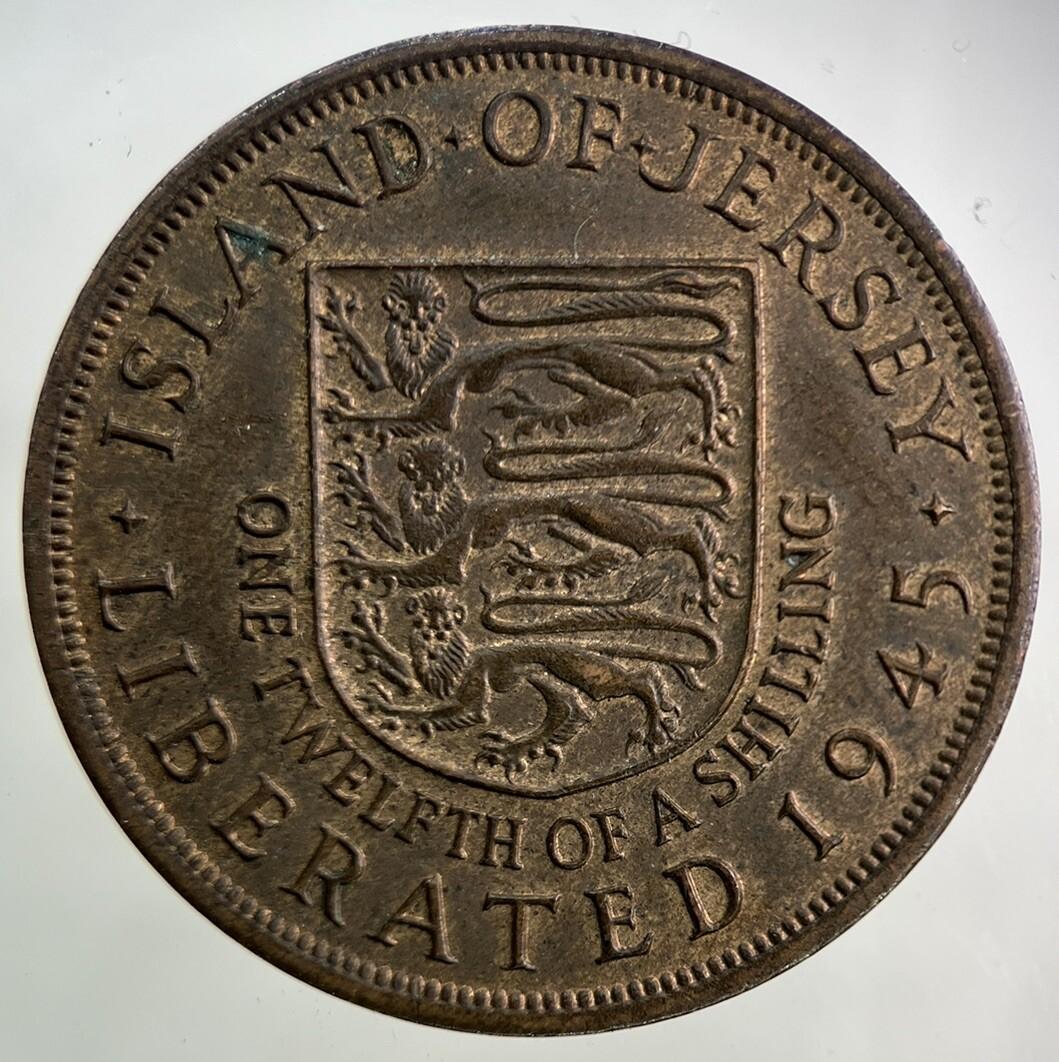 1945 Jersey 1/12 One Twelfth Of A Shilling Coin | Very High Grade