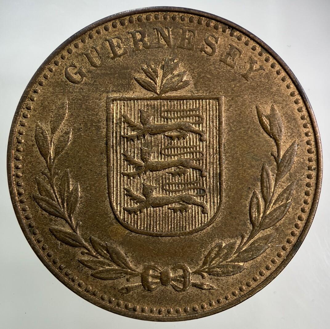 1945 Guernsey 8 Doubles Coin | Very High Grade