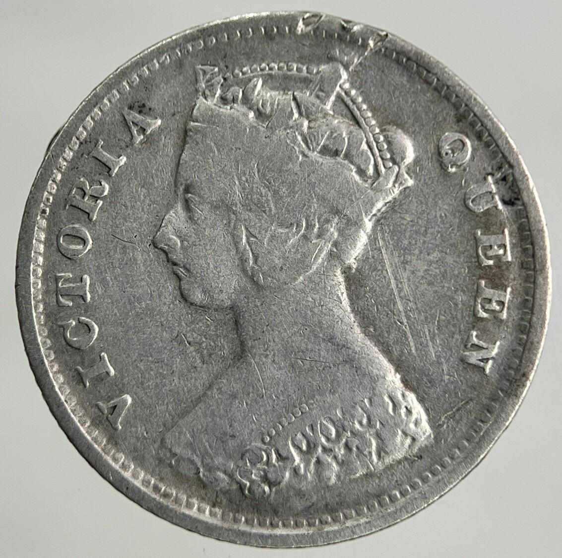 1901 Hong Kong 10 Cents Silver Coin | Fine Collectable Grade