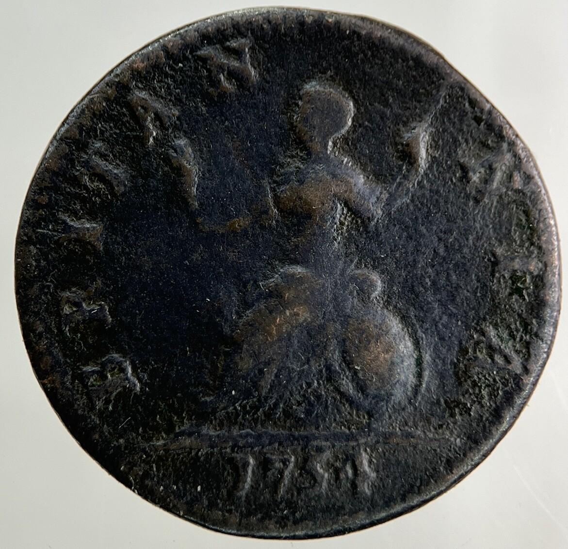 1754 George II 2nd Farthing Coin | Fine Collectable Grade