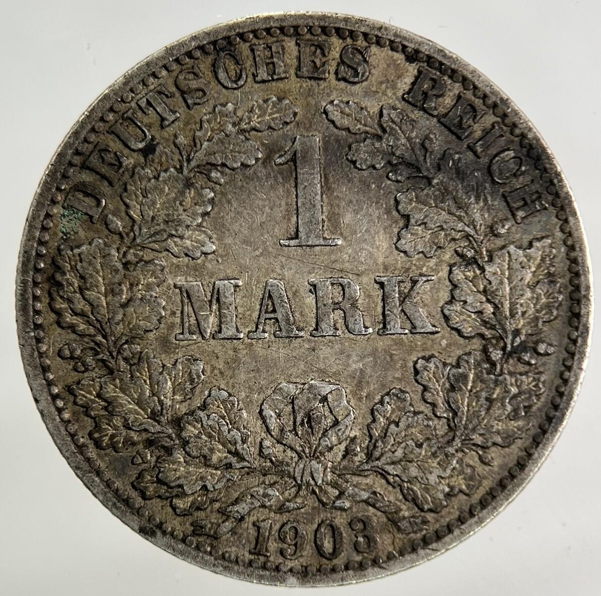 1903 Germany 1 Mark Silver Coin | Fine Collectable Grade