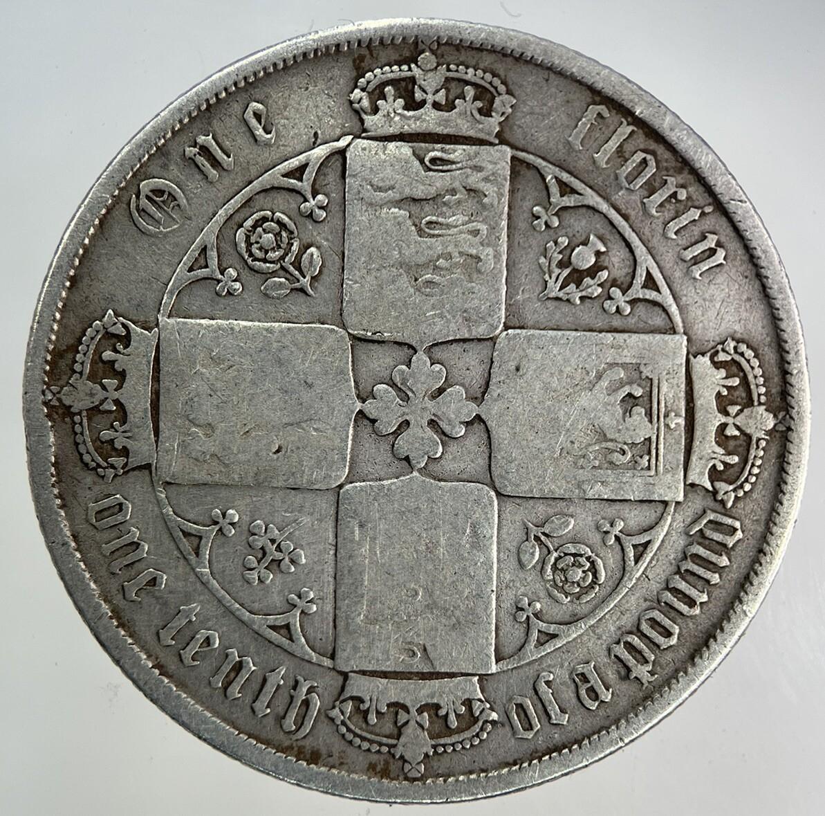 British Victoria Gothic Florin Silver Coin | Collectable Grade