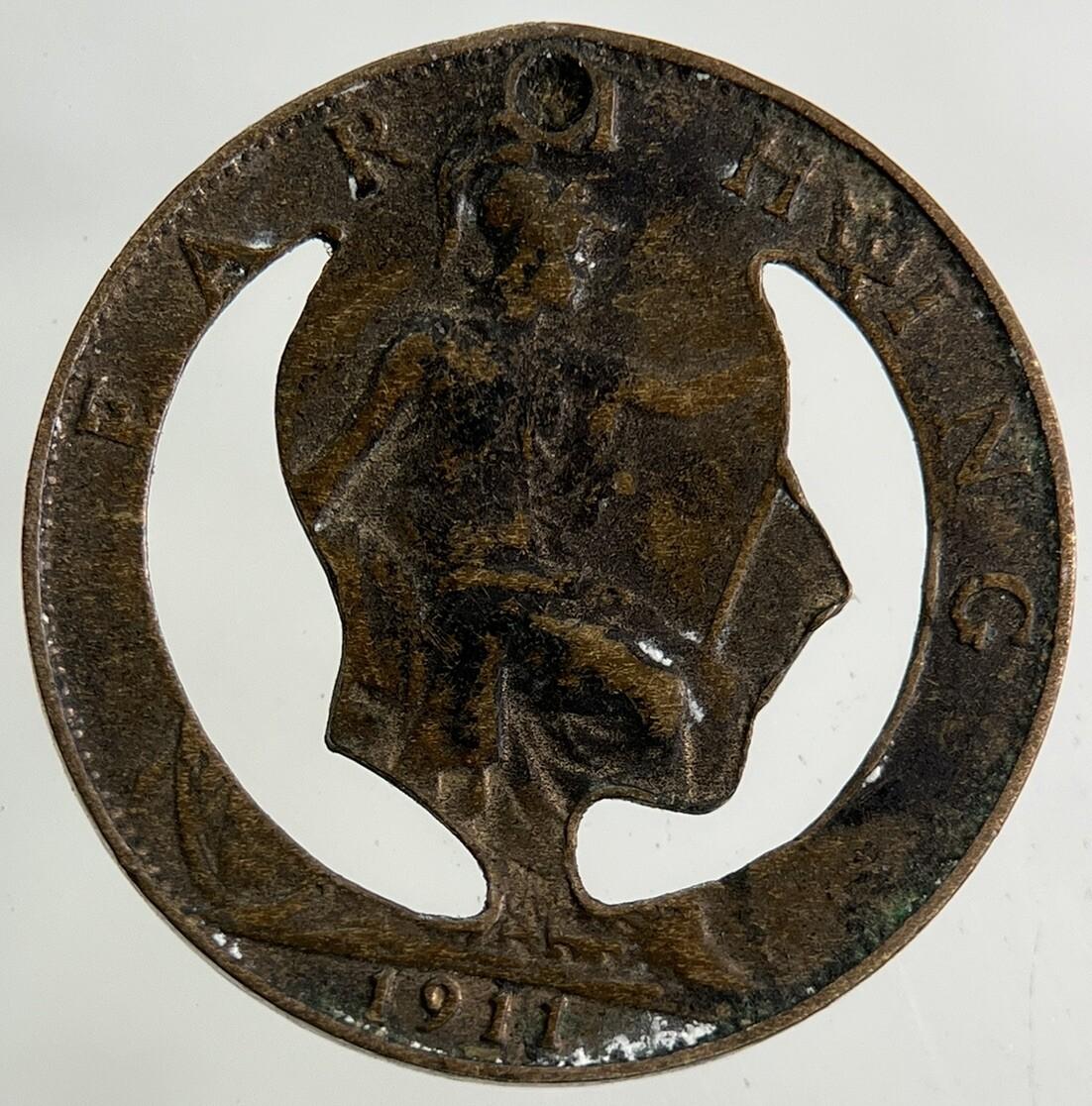 1911 Modified George V Farthing Coin | Collectable Grade