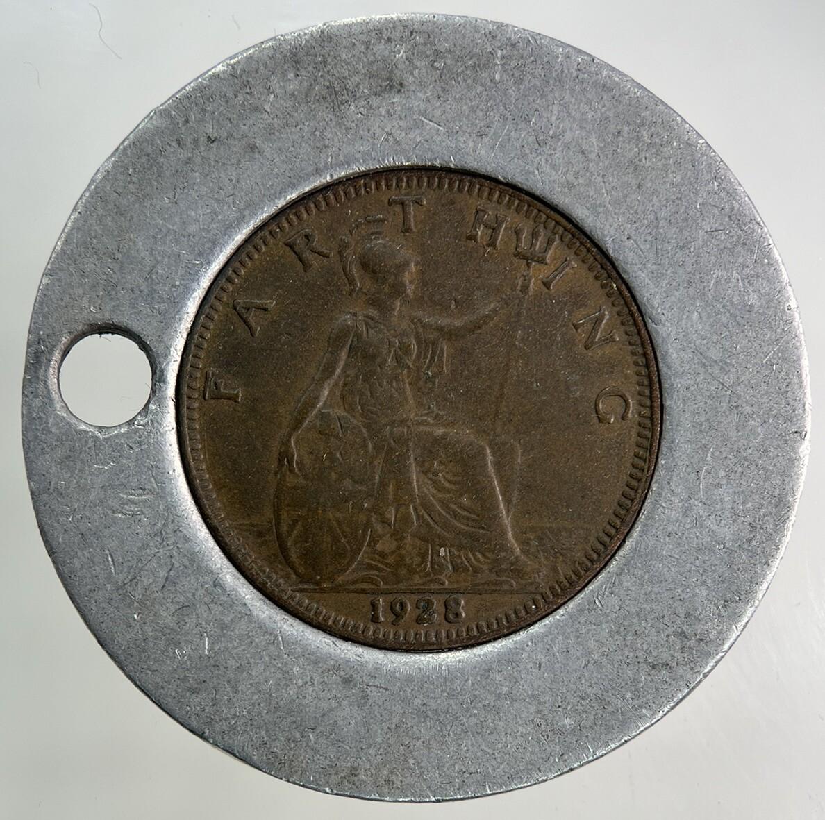 1928 George V Farthing Bazooka Token Coin | Fine Collectable Grade