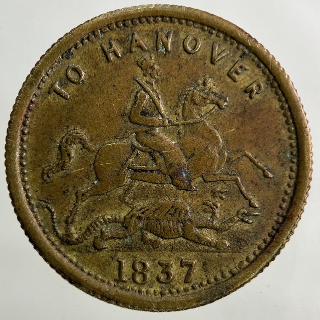 1837 Victoria To Hanover Token Coin | Very High Grade
