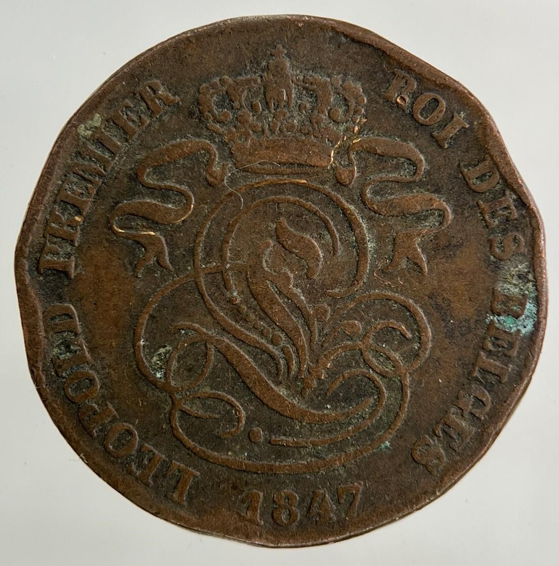 1847 Belgium 2 Centimes Coin | Collectable Grade