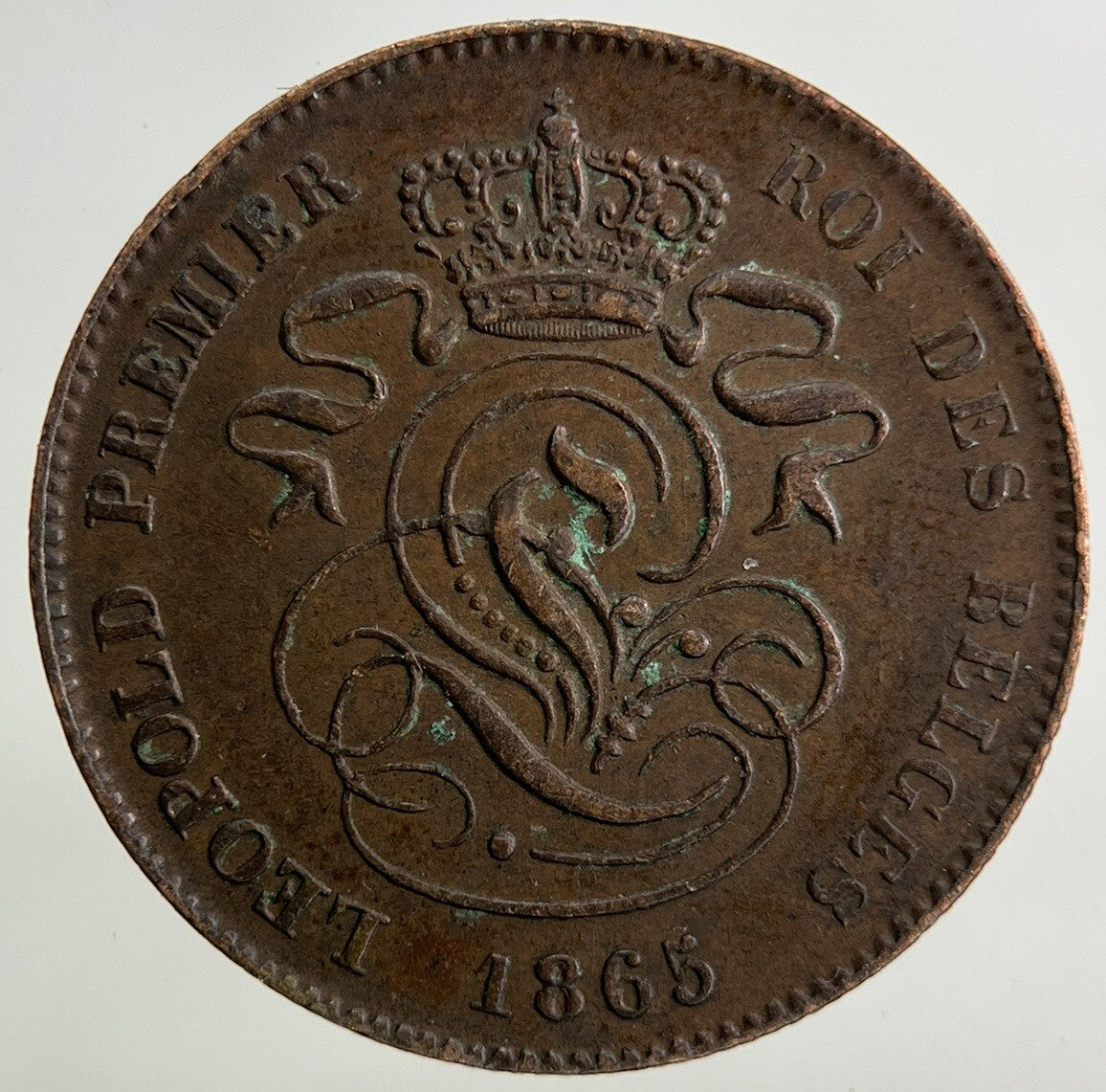 1865 Belgium 2 Centimes Coin | Very High Grade
