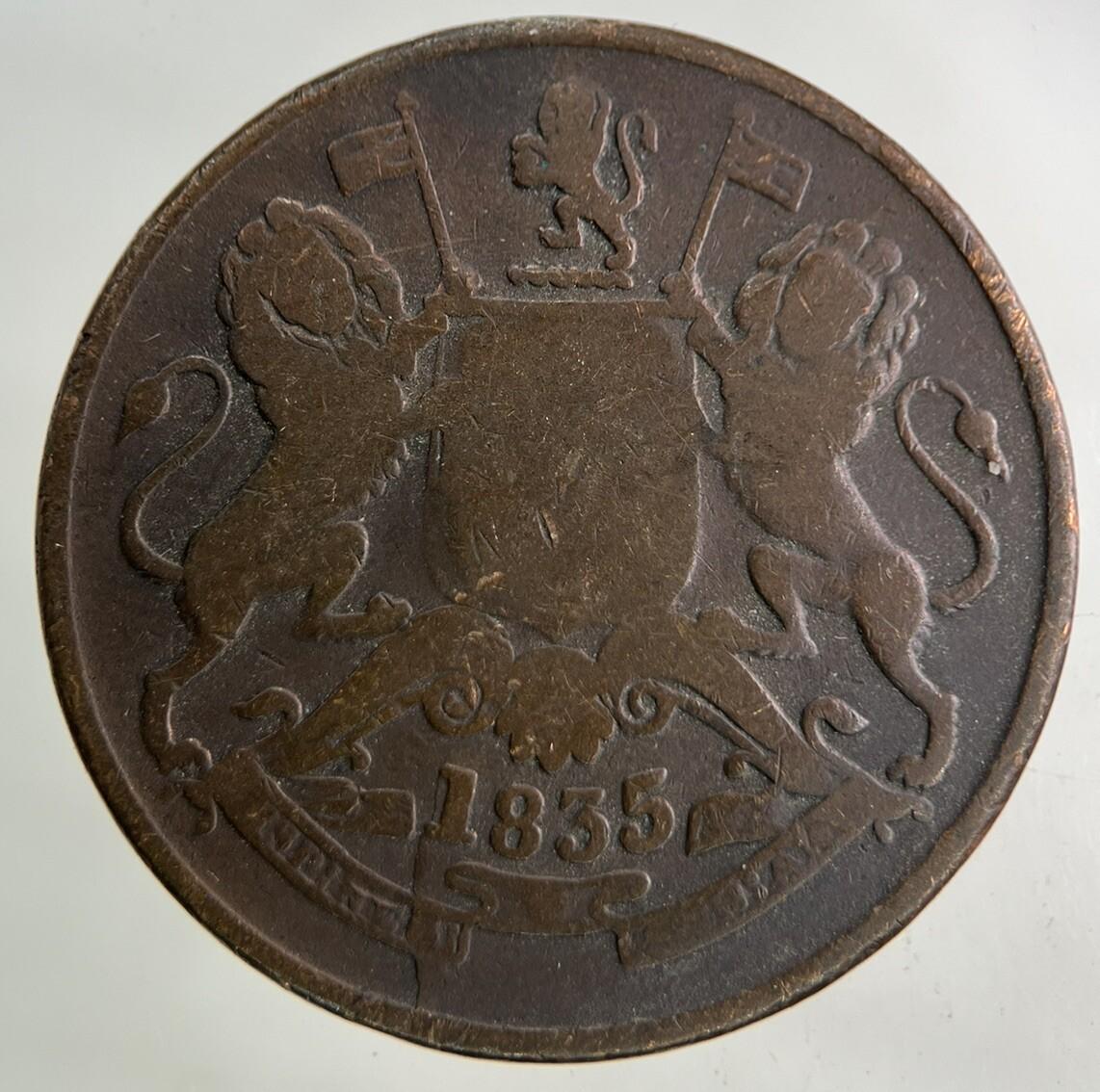 1835 East India Company Half Anna Coin | Collectable Grade
