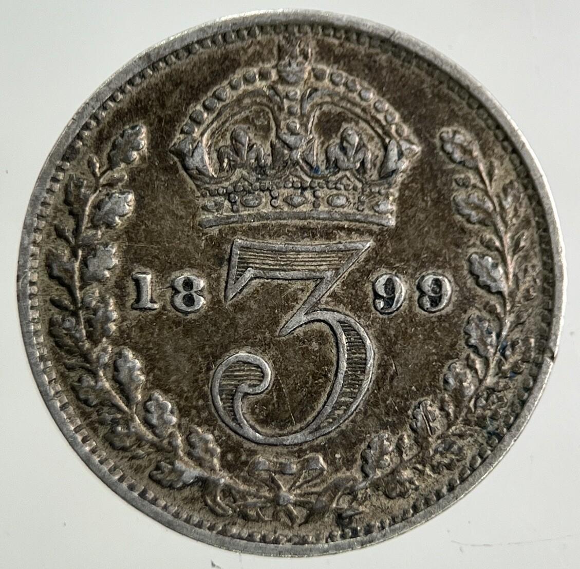 1899 Victoria Threepence Silver Coin | Very High Grade