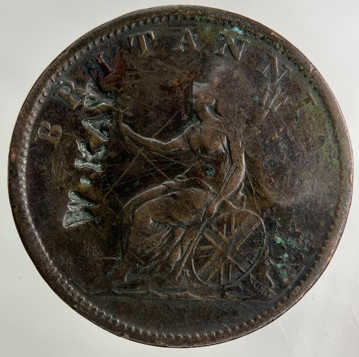 1806 Stamped W Kay George III 3rd Half-Penny Coin | Fine Collectable Grade