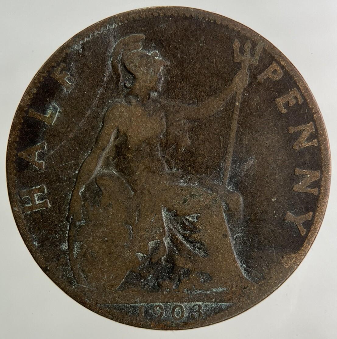 1903 Edward VII Half-Penny Coin | Fair Grade