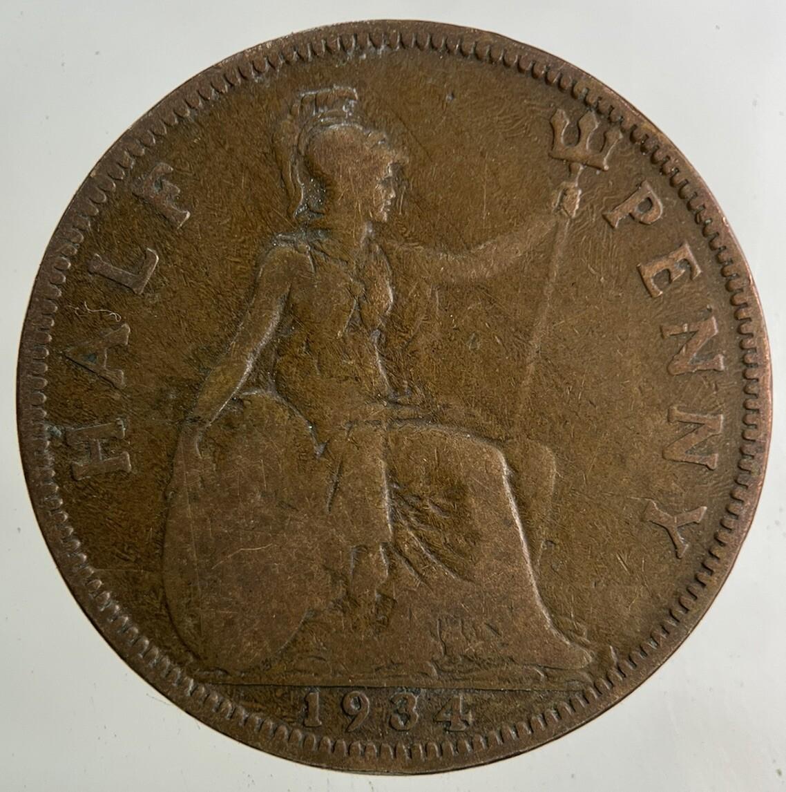 1934 George V Half-Penny Coin | Collectable Grade