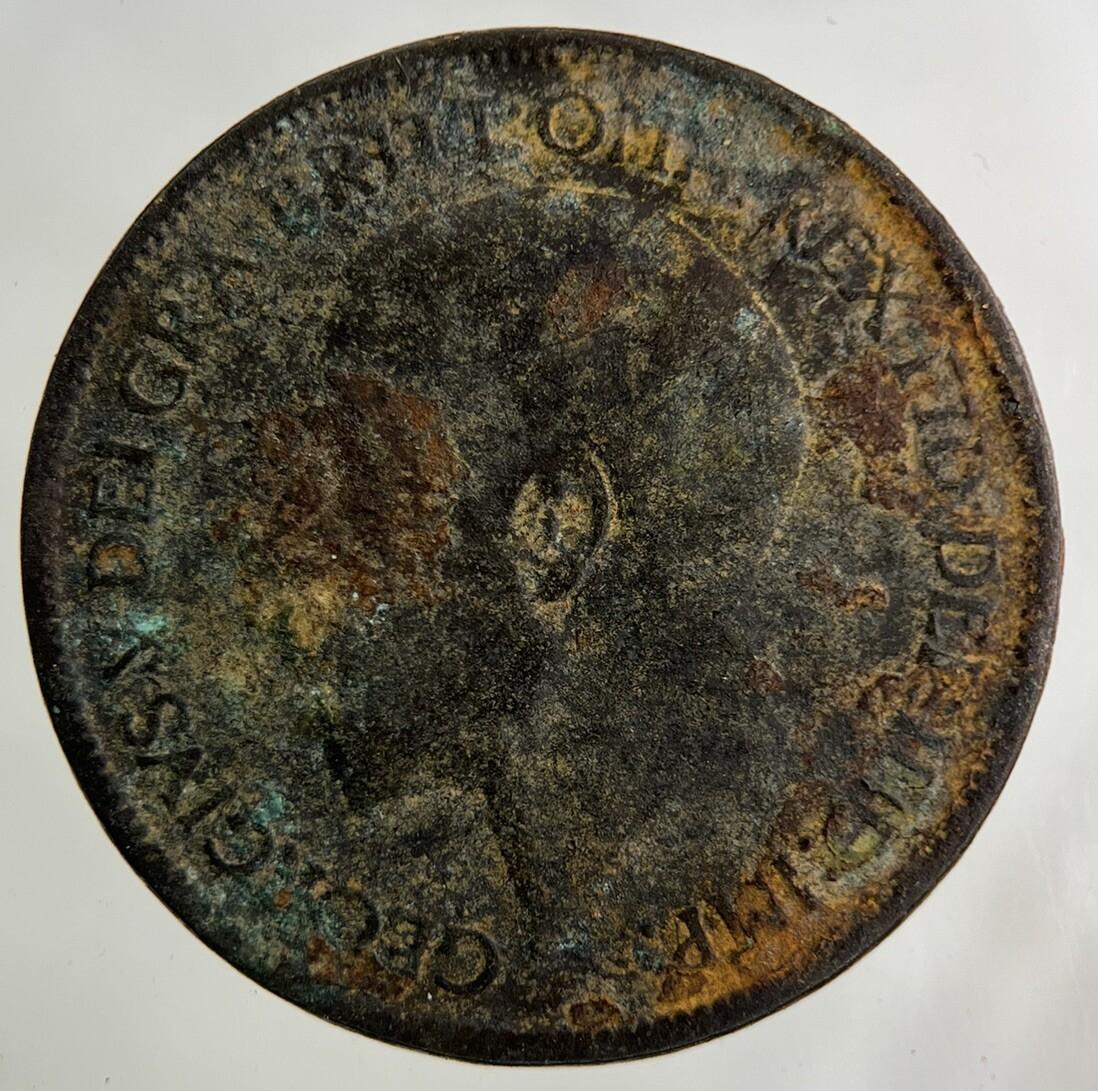 1916 George V Half-Penny Coin | Fair Grade