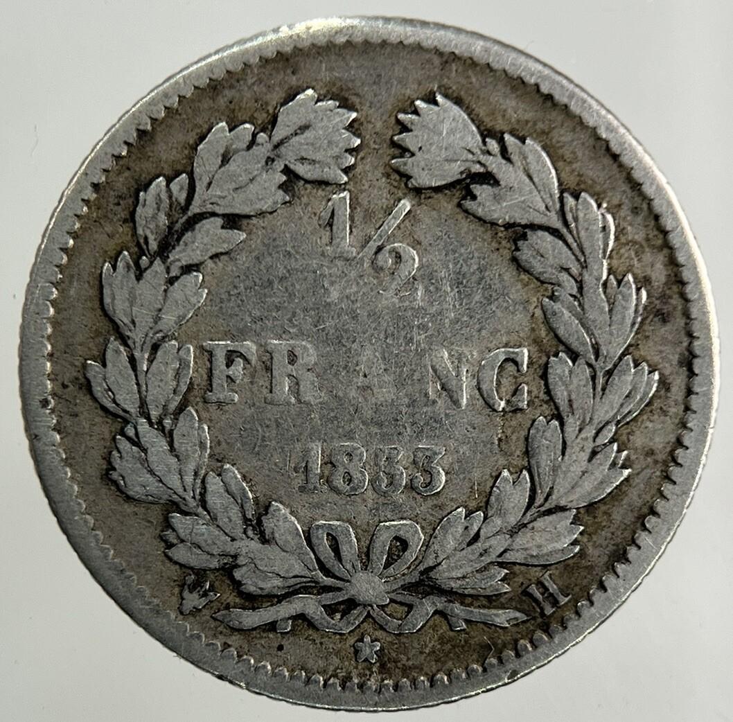 1833 France 1/2 Half Franc Silver Coin | Fine Collectable Grade