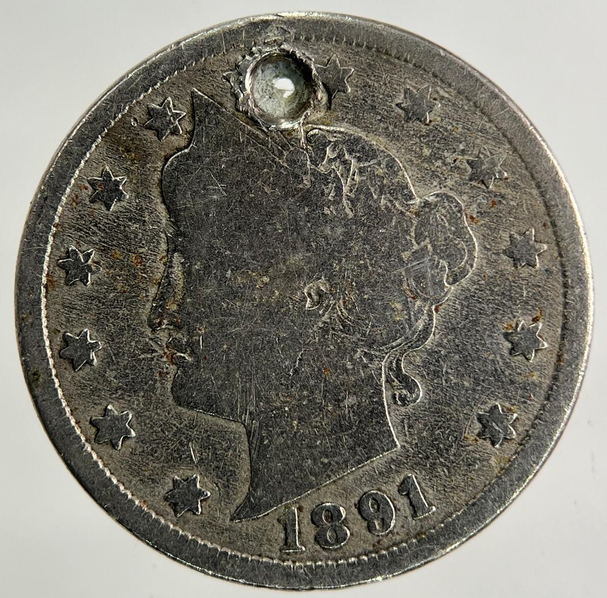 1891 US USA 5 Cents Nickel Coin | Collectable Grade