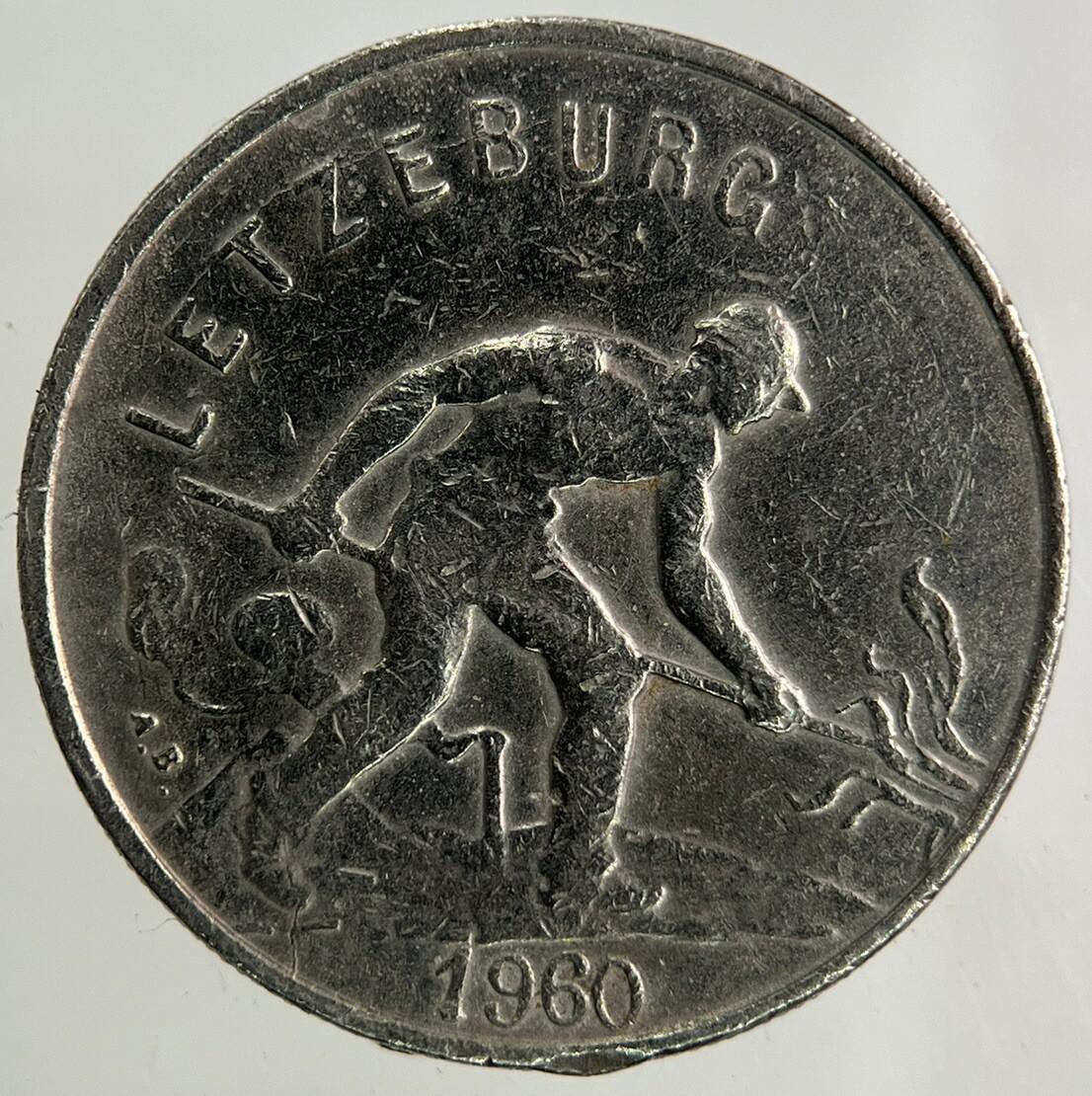 1960 Luxembourg / Letzeburg 1 Franc Coin | Fine Collectable Grade