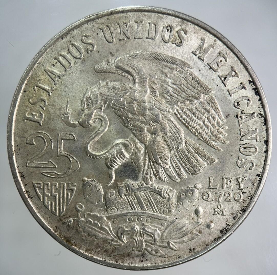 1968 Mexico 25 Pesos Silver Coin | Very High Grade