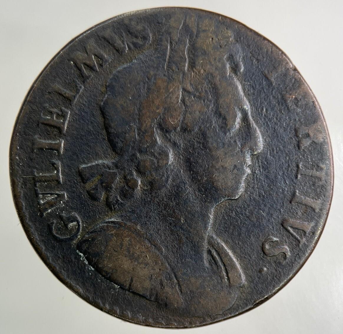 1696 William III 3rd Half-Penny Coin | Fine Collectable Grade