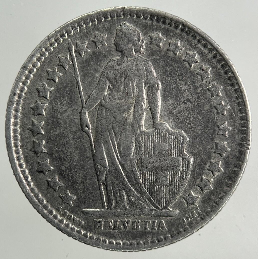 1920 Switzerland Swiss 1/2 Half Franc Silver Coin | Fine Collectable Grade
