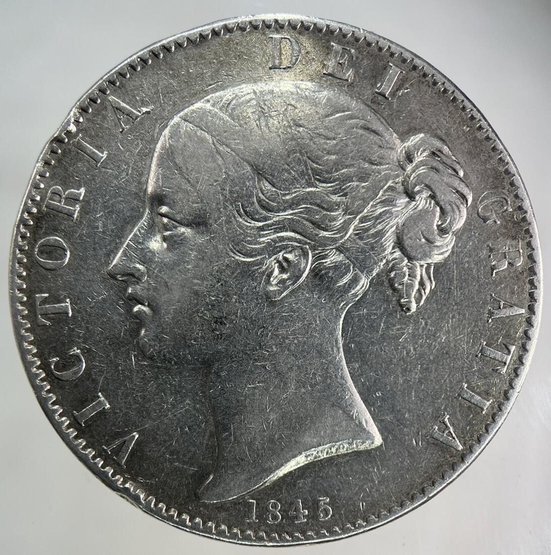 1845 Victoria Crown Silver Coin | Very High Grade