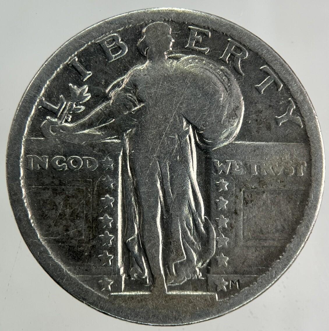 US USA Standing Liberty Quarter Dollar Silver Coin | Fine Collectable Grade