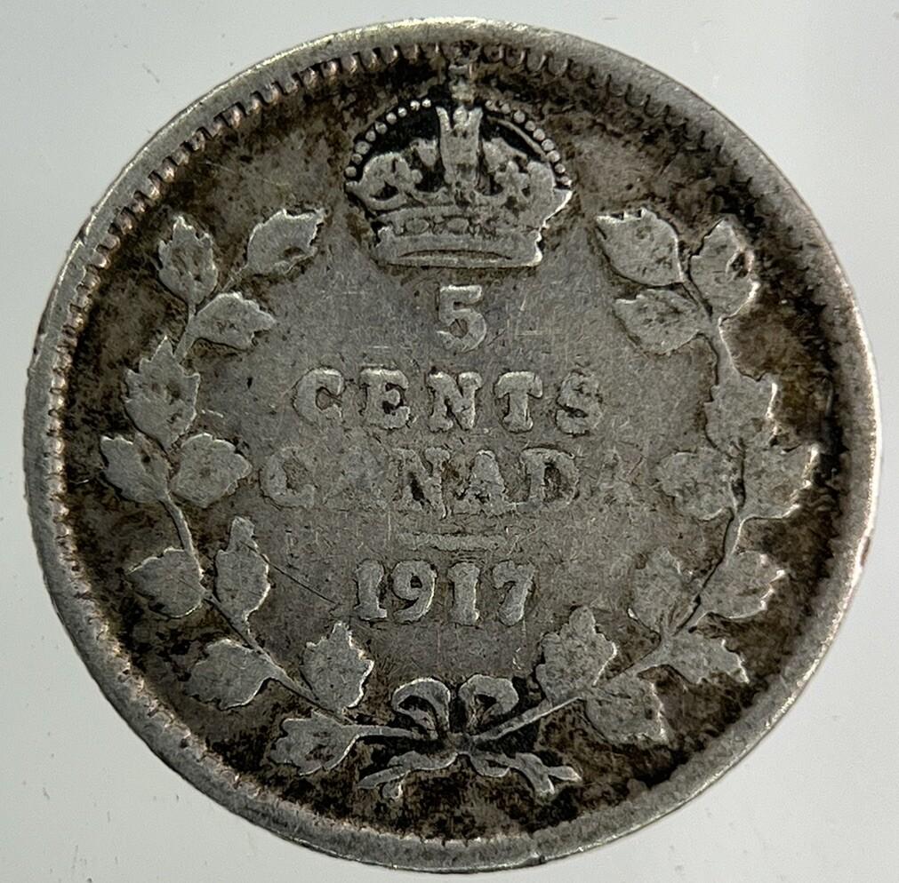 1917 Canada 5 Cents Silver Coin | Collectable Grade