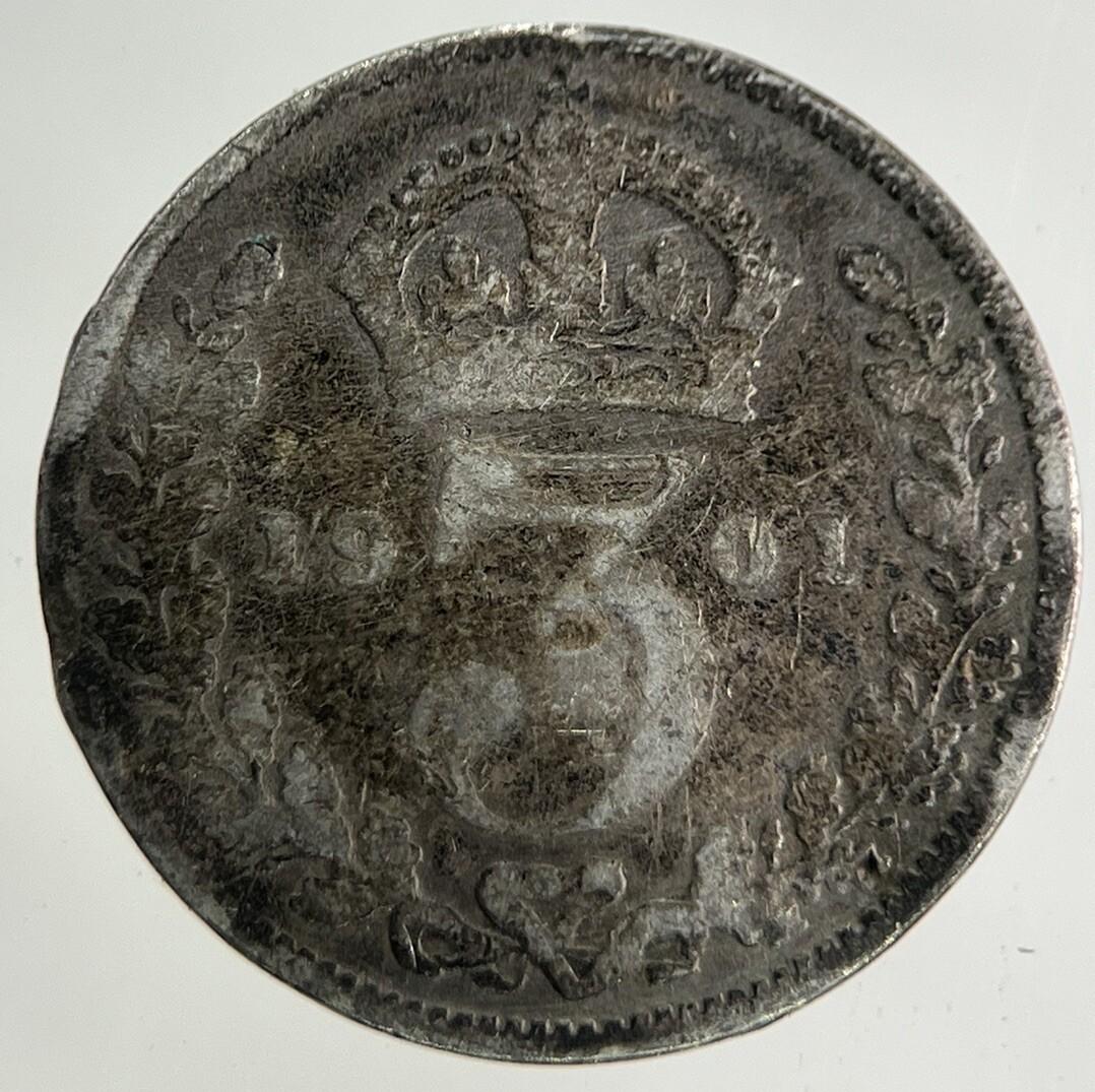 1901 Victoria Threepence Silver Coin | Collectable Grade