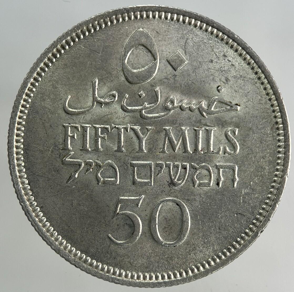 1942 Palestine 50 Mils Silver Coin | Very Fine Grade