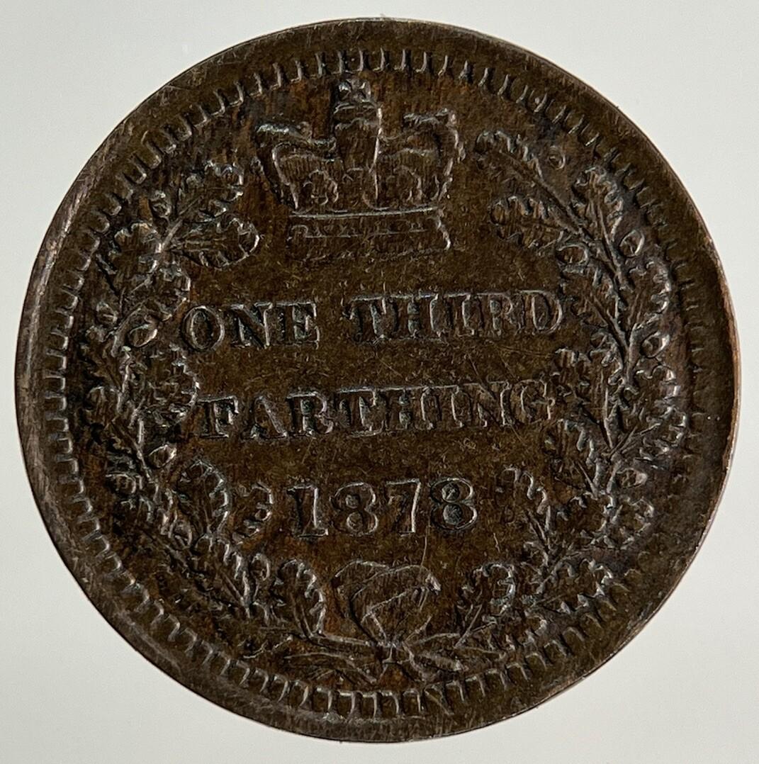 1878 Victoria One Third 1/3 Farthing Coin | Very High Grade