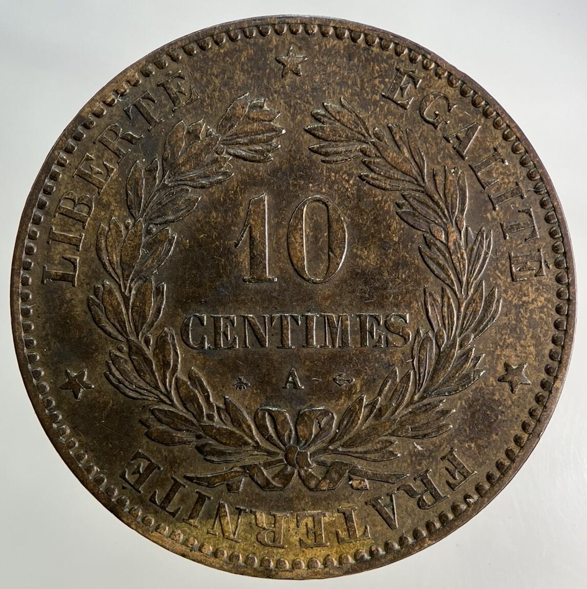1872 France 10 Centimes Coin | Very High Grade