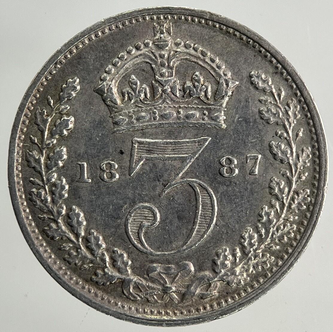 1887 Victoria Threepence Silver Coin | Very Fine Grade